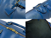 画像をギャラリービューアに読み込む, LOUIS VUITTON ルイヴィトン エピ キーポル55 ボストンバッグ レザー ブルー M42955 ロゴ 旅行バッグ 青 鞄 美品 中古 4b009342