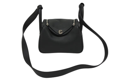 新品未使用 HERMES エルメス ハンドバッグ リンディミニ カーキ シルバー金具 ヴォースイフト W刻印 中古 4b009364