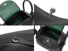 Load image into Gallery viewer, 新品未使用 HERMES エルメス ハンドバッグ リンディミニ カーキ シルバー金具 ヴォースイフト W刻印 中古 4b009364