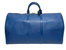 画像をギャラリービューアに読み込む, 極美品 LOUIS VUITTON ルイヴィトン エピ キーポル55 ボストンバッグ レザー ブルー M42955 ロゴ 旅行バッグ 青 鞄 中古 4b009365