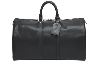 極美品 LOUIS VUITTON ルイヴィトン キーポル45 ボストンバッグ M59152 エピレザー ブラック ゴールド金具 中古 4b009366