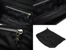Load image into Gallery viewer, CHROME HEARTS クロムハーツ ディナーバッグ クラッチバッグ ラージクロス マトラッセ ラムスキン ブラック 中古 4b009367