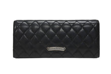 Load image into Gallery viewer, CHROME HEARTS クロムハーツ ディナーバッグ クラッチバッグ ラージクロス マトラッセ ラムスキン ブラック 中古 4b009367