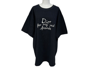 Christian Dior クリスチャンディオール 半袖Tシャツ 583J696A0849 サイズX3L グレー ネイビー ロゴ刺繍 美品 中古 4b009381