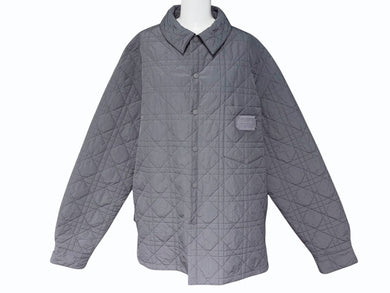 極美品 Christian Dior クリスチャンディオール 24SS キルティング コーチジャケット 313C509AA106 サイズ56 グレー 中古 4b009411
