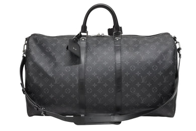 新品同様 LOUIS VUITTON ルイヴィトン キーポル バンドリエール55 ボストンバッグ M40605 モノグラムエクリプス 中古 4b009470