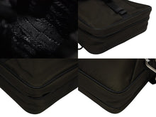 画像をギャラリービューアに読み込む, 新品同様 PRADA プラダ ONE SHOULDER BACKPACK ワンショルダーバックパック トライアングルロゴ ナイロン レザー カーキ ブラック 中古 4b009471