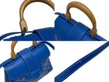 画像をギャラリービューアに読み込む, 極美品 GOYARD ゴヤール サイゴン ミニ ソフトバッグ 2WAY ハンドバッグ SAIGONMINTY09CL09P ブルー シルバー金具 中古 4b009476