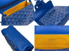 画像をギャラリービューアに読み込む, 極美品 GOYARD ゴヤール サイゴン ミニ ソフトバッグ 2WAY ハンドバッグ SAIGONMINTY09CL09P ブルー シルバー金具 中古 4b009476