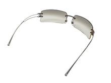 画像をギャラリービューアに読み込む, 極美品 CHANEL シャネル リムレス サングラス 4051-B c.193/6I サイズ74□12 120 ココマーク ラインストーン クリア シルバー 中古 4b009482
