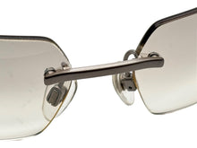 画像をギャラリービューアに読み込む, 極美品 CHANEL シャネル リムレス サングラス 4051-B c.193/6I サイズ74□12 120 ココマーク ラインストーン クリア シルバー 中古 4b009482