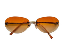 画像をギャラリービューアに読み込む, CHANEL シャネル リムレス サングラス 4013 c.125/56 サイズ59□16 130 ココマーク オレンジ ゴールド 良品 中古 4b009484