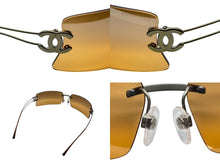 画像をギャラリービューアに読み込む, CHANEL シャネル リムレス サングラス アイウェア ココマーク スクエア ブラウン ゴールド 美品 中古 4b009485