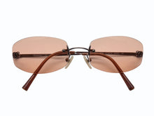 画像をギャラリービューアに読み込む, CHANEL シャネル リムレス サングラス 4002 c.116/74 サイズ54□19 130 ココマーク オレンジ ブロンズ 美品 中古 4b009486