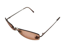 画像をギャラリービューアに読み込む, CHANEL シャネル リムレス サングラス 4002 c.116/74 サイズ54□19 130 ココマーク オレンジ ブロンズ 美品 中古 4b009486