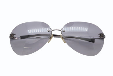 極美品 CHANEL シャネル リムレス サングラス アイウェア 2051 c.124 サイズ54□16 130 ココマーク グレー シルバー 中古 4b009487