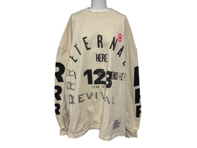 極美品 FEAR OF GOD フィアオブゴッド RRR123 Revival 長袖Tシャツ トップス コットン アイボリー サイズL 中古 4b009522