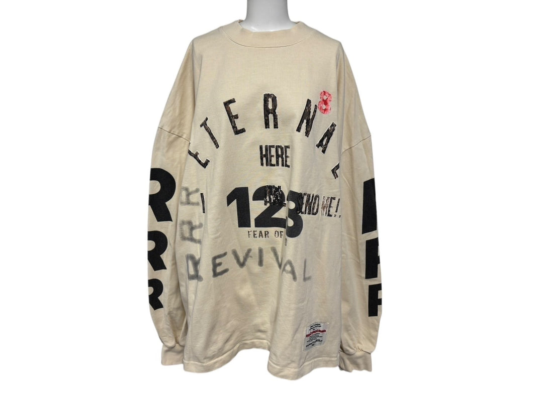 極美品 FEAR OF GOD フィアオブゴッド RRR123 Revival 長袖Tシャツ トップス コットン アイボリー サイズL 中古 4b009522