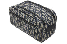 画像をギャラリービューアに読み込む, Christian Dior クリスチャンディオール ポーチ セカンドバッグ 2ESCA494YKY オブリーク ネイビー ジャガード カーフスキン 美品 中古 4b009527