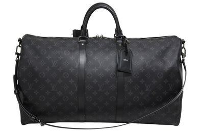 新品同様 LOUIS VUITTON ルイヴィトン キーポル バンドリエール55 ボストンバッグ M40605 モノグラムエクリプス 中古 4b009540