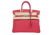 Load image into Gallery viewer, 新品未使用 HERMES エルメス ハンドバッグ K刻印 バーキン25 ヴォースイフト フランボワーズ シルバー金具 中古 4b009549