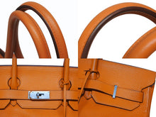 Load image into Gallery viewer, 極美品 ゴルチェ期 HERMES エルメス ショルダーバーキン オレンジ トリヨンクレマンス ◻︎M刻 シルバー金具 中古 4b009565
