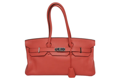 極美品 ゴルチェ期 HERMES エルメス ショルダーバーキン トリヨンクレマンス ブーゲンビリア □N刻印 ショルダーバッグ 中古 4b009567