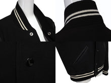 Load image into Gallery viewer, SAINT LAURENT PARIS サンローランパリ テディジャケット スタジャン 354718 ブラックレザー サイズ48 美品 中古 4b009572