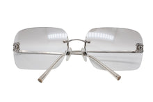 画像をギャラリービューアに読み込む, CHANEL シャネル リムレス サングラス サイズ62◻︎17 120 ココマーク メタル プラスチック グレー シルバー 美品 中古 4b009575