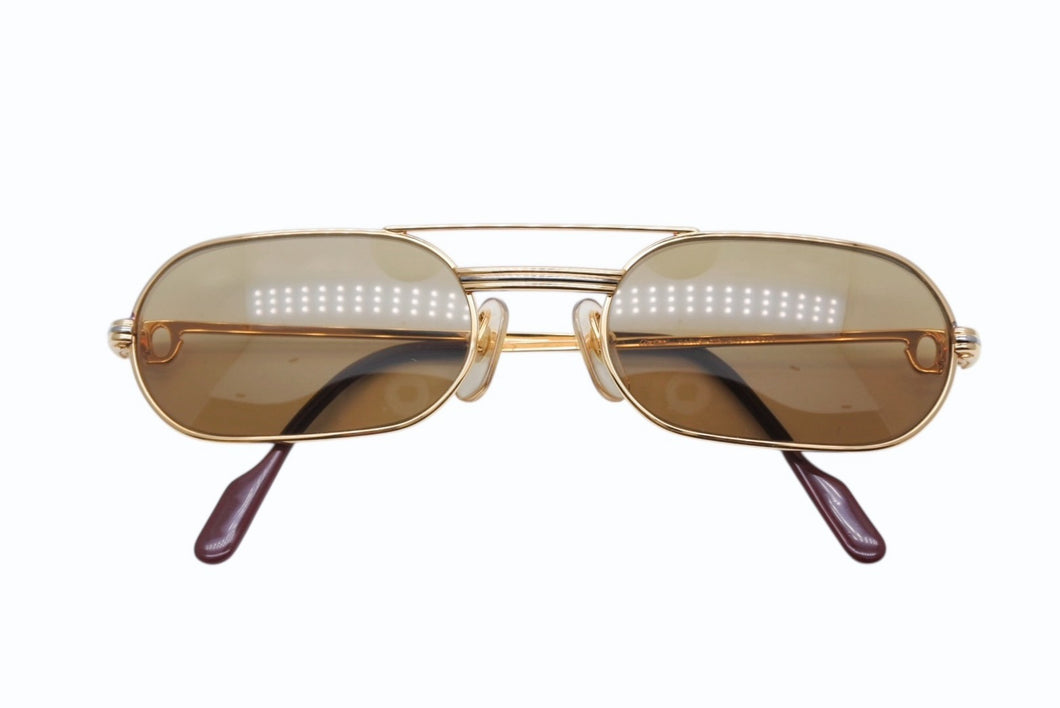 極美品 CARTIER カルティエ サングラス アイウェア サイズ55◻︎20 140 メタル ゴールド 中古 4b009579