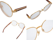 画像をギャラリービューアに読み込む, 極美品 Cartier カルティエ トリニティ サングラス メガネ 度あり ウッドテンプル ウッド ブラウン ゴールド 52□18 中古 4b009580