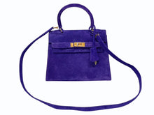 Load image into Gallery viewer, 極美品 エルメス HERMES ○U刻印 ミニケリー 20 ドブリス パープル 純正ダイヤ付き 外縫い 2WAY ショルダーバッグ 中古 4b009581