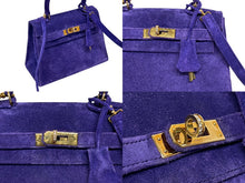 Load image into Gallery viewer, 極美品 エルメス HERMES ○U刻印 ミニケリー 20 ドブリス パープル 純正ダイヤ付き 外縫い 2WAY ショルダーバッグ 中古 4b009581