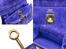 Load image into Gallery viewer, 極美品 エルメス HERMES ○U刻印 ミニケリー 20 ドブリス パープル 純正ダイヤ付き 外縫い 2WAY ショルダーバッグ 中古 4b009581