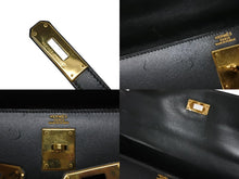 Load image into Gallery viewer, 極美品 HERMES エルメス ケリー32 外縫い グリーン □D刻印 カーフスキン ゴールド金具 ハンドバッグ 2WAY 中古 4b009583