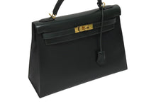 Load image into Gallery viewer, 極美品 HERMES エルメス ケリー32 外縫い グリーン □D刻印 カーフスキン ゴールド金具 ハンドバッグ 2WAY 中古 4b009583