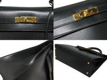 Load image into Gallery viewer, 極美品 HERMES エルメス ケリー32 外縫い グリーン □D刻印 カーフスキン ゴールド金具 ハンドバッグ 2WAY 中古 4b009583