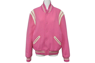 SAINT LAURENT PARIS サンローランパリ テディジャケット スタジャン 354718 ピンク サイズ42 美品 中古 4b009584