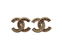 画像をギャラリービューアに読み込む, 極美品 CHANEL シャネル ココマーク ピアス アクセサリー 両耳 A18V刻印 4.8g ラインストーン GP ゴールド 中古 4b009593