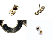 画像をギャラリービューアに読み込む, 極美品 CHANEL シャネル ピアス 両耳 I ♡ココ C♡C♡ B22B刻印 4.0g GP ラインストーン ピンク ゴールド金具 中古 4b009598