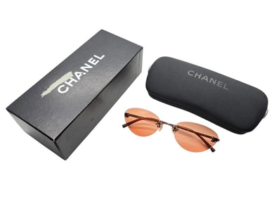 CHANEL シャネル リムレス サングラス アイウェア 4003 c.116/74 サイズ53◻︎19 130 ココマーク ブラウン 美品 中古 4b009606