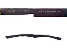 画像をギャラリービューアに読み込む, CHANEL シャネル ハーフリム 眼鏡 メガネ 度入り 4130-B c.125/13 サイズ56◻︎16 135 ココマーク ラインストーン ブラウン 美品 中古 4b009607