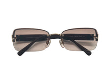 画像をギャラリービューアに読み込む, CHANEL シャネル ハーフリム 眼鏡 メガネ 度入り 4130-B c.125/13 サイズ56◻︎16 135 ココマーク ラインストーン ブラウン 美品 中古 4b009607