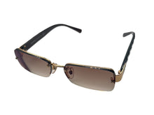 画像をギャラリービューアに読み込む, CHANEL シャネル ハーフリム 眼鏡 メガネ 度入り 4130-B c.125/13 サイズ56◻︎16 135 ココマーク ラインストーン ブラウン 美品 中古 4b009607