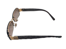 画像をギャラリービューアに読み込む, CHANEL シャネル ハーフリム 眼鏡 メガネ 度入り 4130-B c.125/13 サイズ56◻︎16 135 ココマーク ラインストーン ブラウン 美品 中古 4b009607