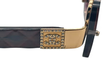 画像をギャラリービューアに読み込む, CHANEL シャネル ハーフリム 眼鏡 メガネ 度入り 4130-B c.125/13 サイズ56◻︎16 135 ココマーク ラインストーン ブラウン 美品 中古 4b009607