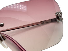 画像をギャラリービューアに読み込む, CHANEL シャネル リムレス サングラス 4017-D c.124/58 サイズ62◻︎17 120 ココマーク ラインストーン ピンク 美品 中古 4b009608