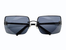 画像をギャラリービューアに読み込む, 極美品 CHANEL シャネル ハーフリム サングラス アイウェア 4092-B c.126/6G 6215 サイズ120 ココマーク ブラック 中古 4b009610