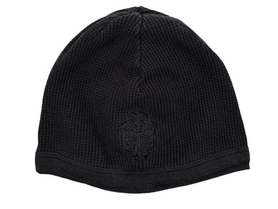 CHROME HEARTS クロムハーツ THERMAL BEANIE CAP サーマルニットキャップ ビーニー ヴァインダガー ブラック 刺繍 美品 中古 4b009626