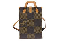 画像をギャラリービューアに読み込む, 極美品 LOUIS VUITTON ルイヴィトン NIGO LVスクエアード トートバッグ N40355 ブラウン PVC レザー ブラック金具 中古 4b009628